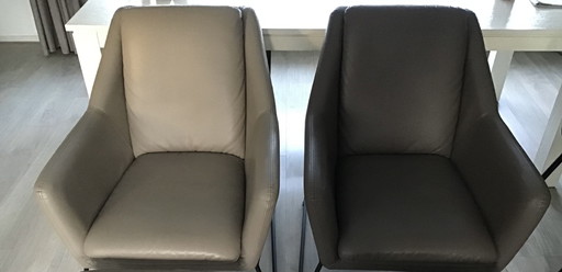 Two Vegan Leather Armchairs