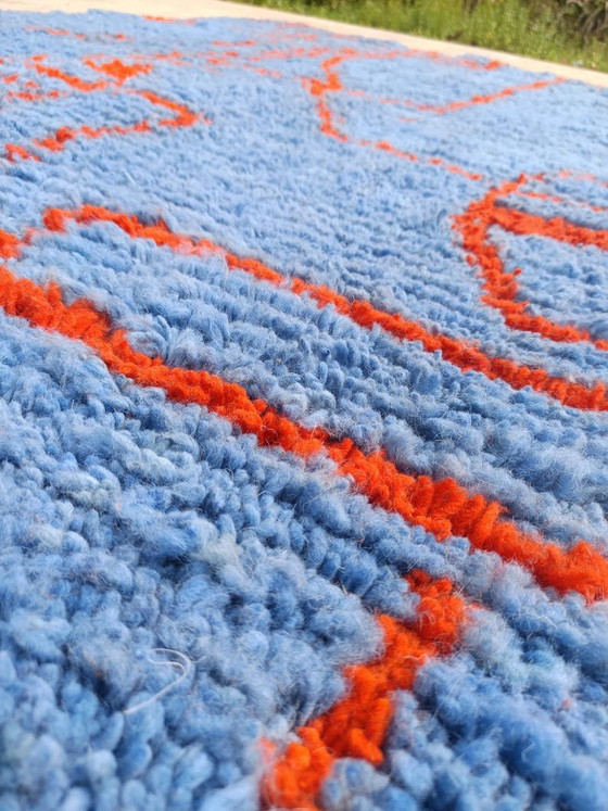 Alfombra azul y naranja de 2,4 x 1,6 m. – Wool (photo 5 of 6)