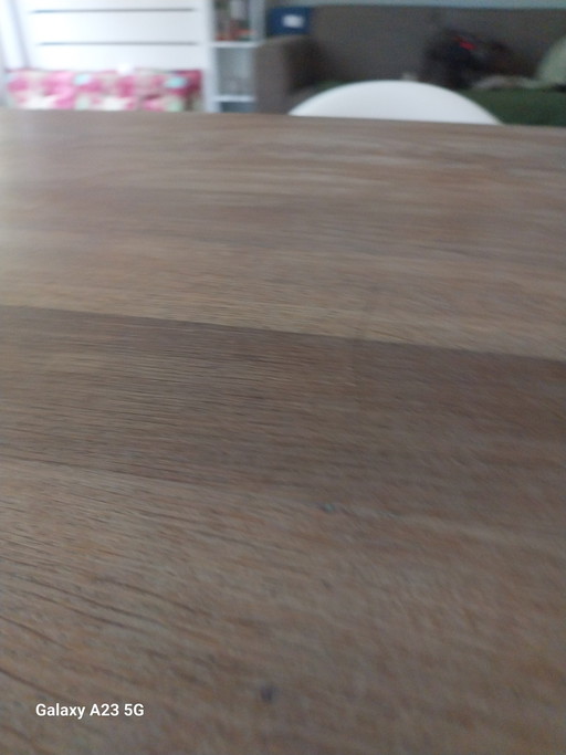 Massief licht eiken houten eettafel