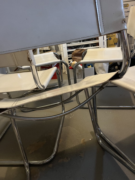 Image 1 of 5 Vintage Witte S33 Stoel Van Mart Stam Italië Jaren 80