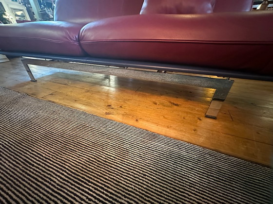 De Sede design sofa DS 140, De Sede DS140, 2 seaters, Leather, Metal, Red, Modern (photo 11 of 15)