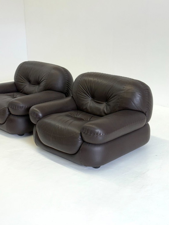 Image 1 of Dunkelbrauner Ledersessel Sapporo für Mobil Girgi