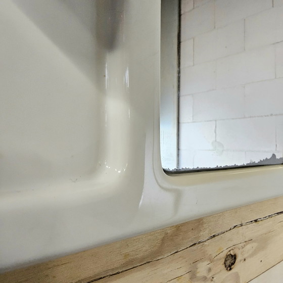 Image 1 of Appendiabiti da parete arancione vintage/spaziale con specchio (anni '70) appendiabiti in plastica e specchio