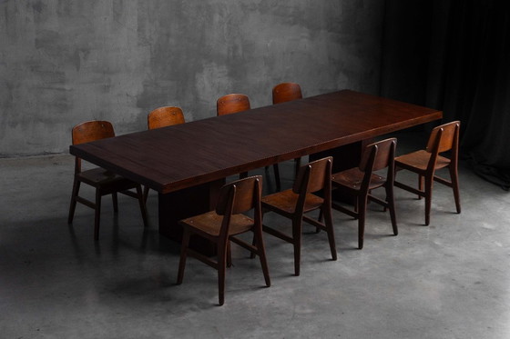 Image 1 of Minimalistischer Bambus-Esstisch im Stil von Axel Vervoordt, Frankreich, 198