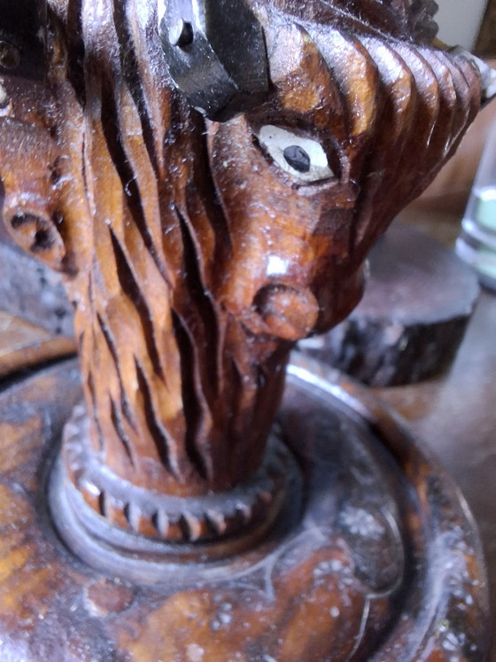 Antique Romanian Art Deco Hand-Carved Wooden Smoking Valet & Match Holder (c. 1930s) – Decorative Objects (photo 11 of 11)