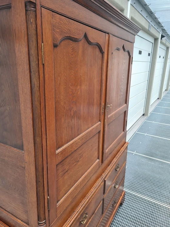 18th century, English sideboard cabinet. Antique cabinet, Wood, Brown (photo 10 of 15)