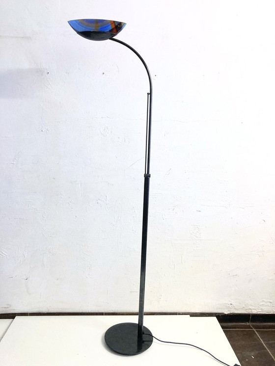 Image 1 of Italienische Halogen Stehleuchte Bogenleuchte Muranoglasschirm von Missoni 80er