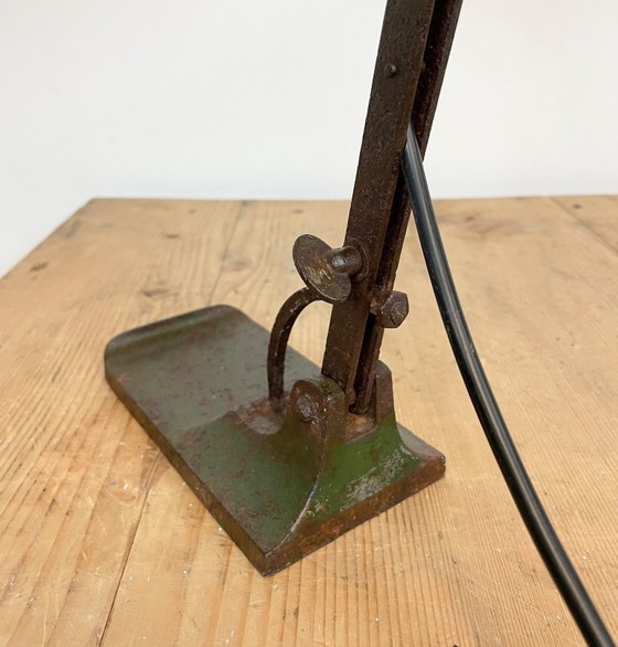 Image 1 of Lampada da terra vintage in smalto verde di Astral, anni '30