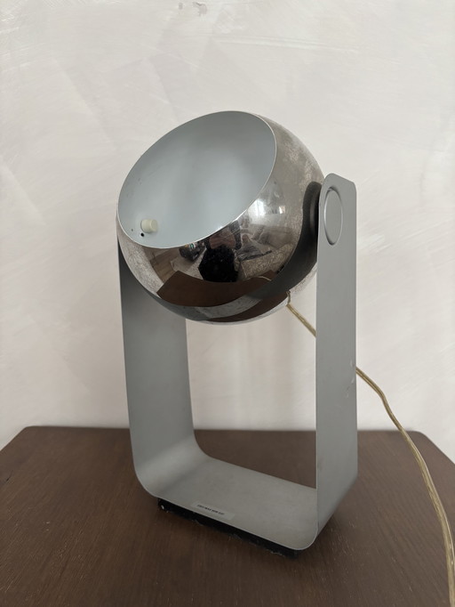 Lampe eyeball en métal argenté