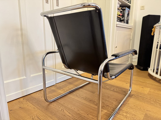 Image 1 of Thonet S35 schwarz mit Lederarmbändern