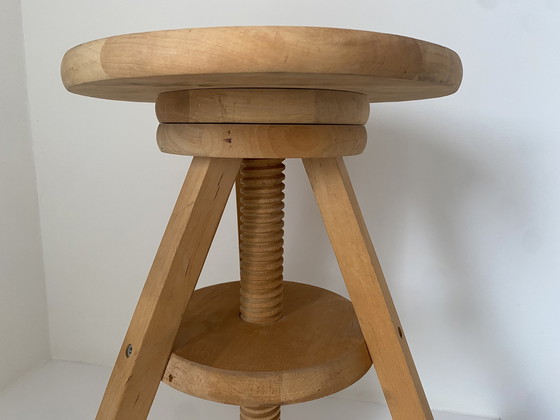 Image 1 of Sgabello da studio vintage di metà secolo - Sgabello da disegno - Sgabello da pianoforte