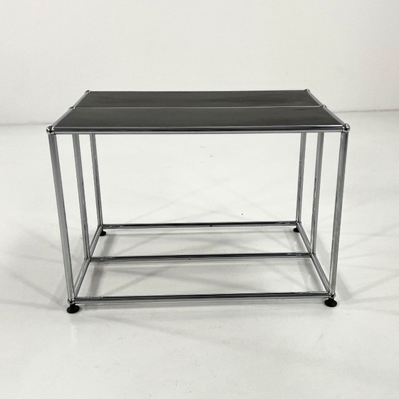 Image 1 of Console basse/table d'appoint noire par F. Haller & P. ​​Schärer pour USM Haller, années 1980