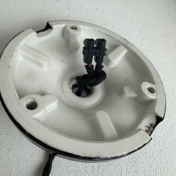 Image 1 of Pair of vintage industrial enameled "Mazda" pendant lights, 35 cm
