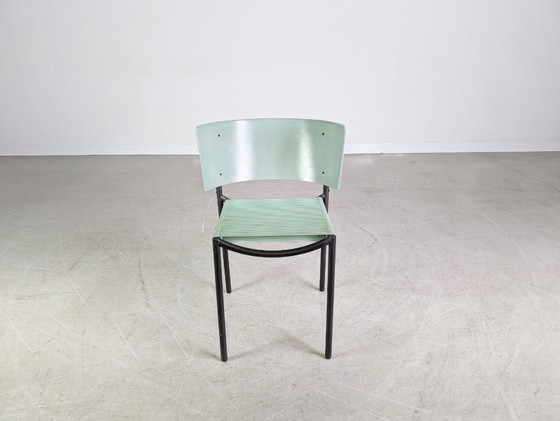 Image 1 of Sedia vintage Lila Hunter XO Philippe Starck in fibra di vetro e metallo turchese