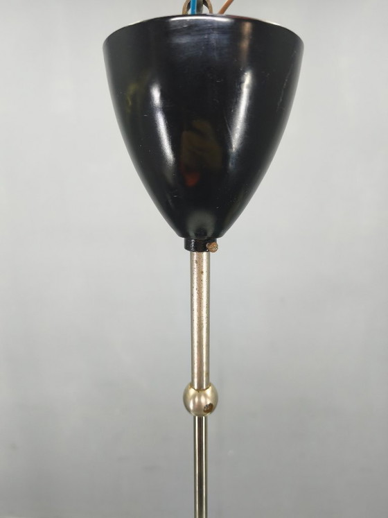 Image 1 of Lampada a sospensione ceca regolabile, in vetro opalino, anni '70