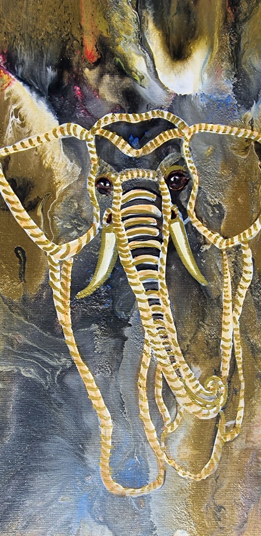 Elefante dorato. – kunst, Paper (photo 2 of 5)