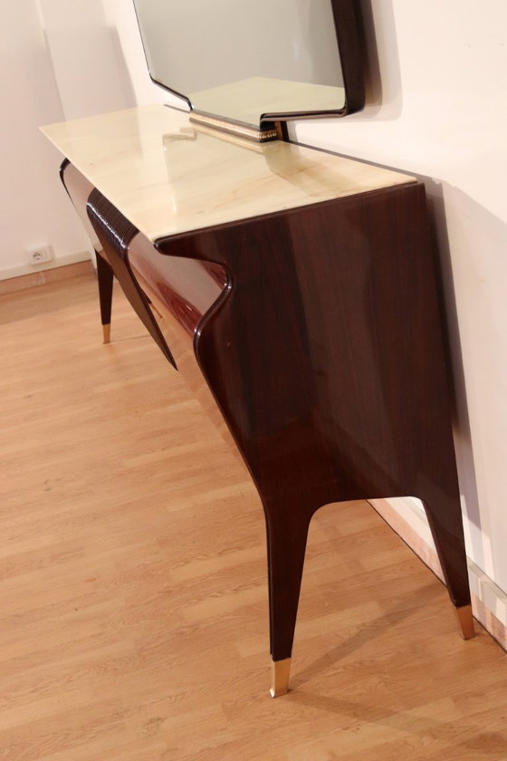 Image 1 of Credenza di metà secolo di Osvaldo Borsani, mogano, palissandro e onice, Italia, anni '50