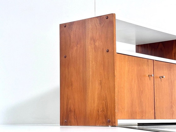 Mobile audio vintage con scomparto per vinili e ripiani, Armadi contenitori, Legno, Marrone (foto 12 di 12)