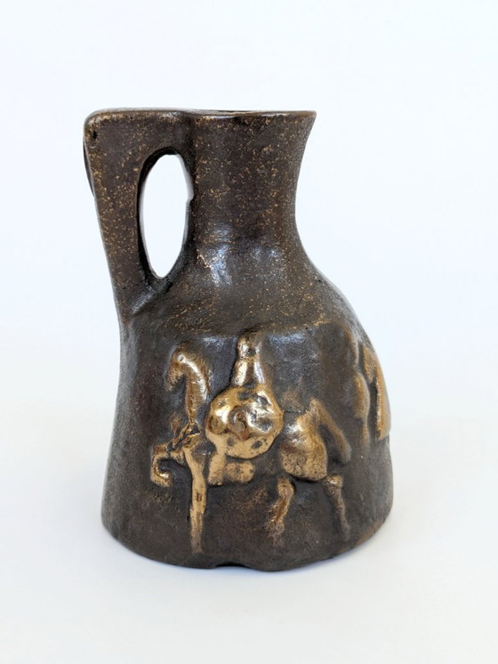 Image 1 of Sculpture en bronze brutale de Horst Dalbeck, HDV Allemagne, années 1970, style Château-Cœur