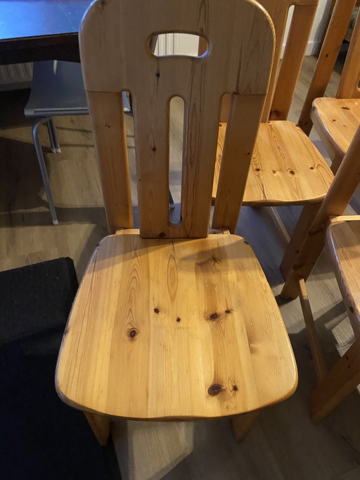 Six Retro Effezeta Italy Design Pine Chairs Chair Pine Wood