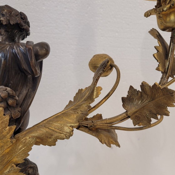 Image 1 of Candelabro / Lampada, ormolú e porcellana, Victor Paillard, Napoleone III, 1870 - Francia