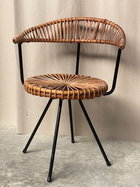 Image 1 of Vintage Dirk Van Sliedregt - Jonkers Noordwolde Rattan Chair