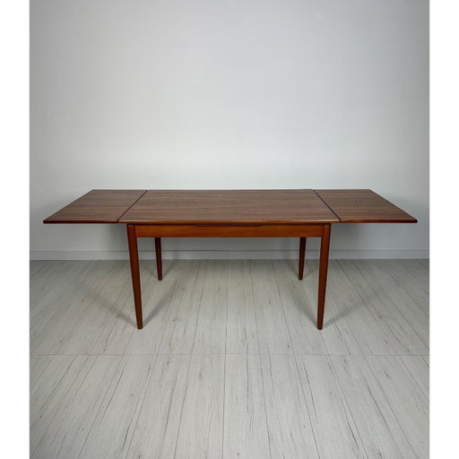 Vintage Danish Teak Extendable Dining Table 60s