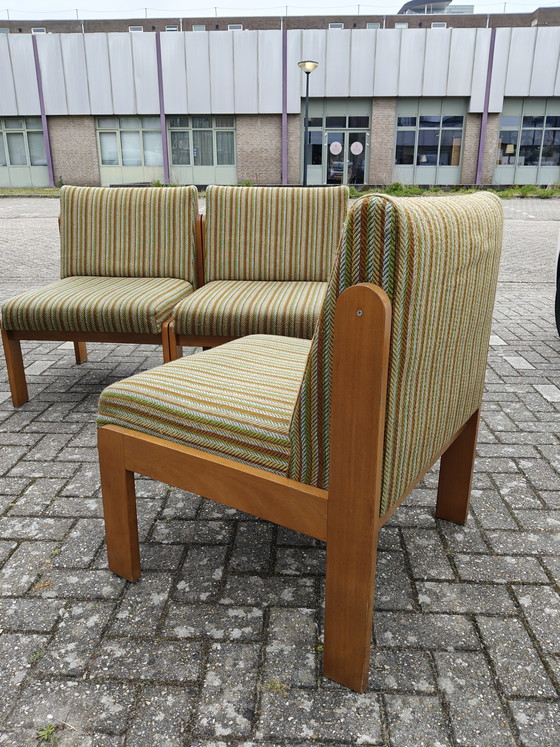 Image 1 of Vintage modular green/striped armchair-sofa