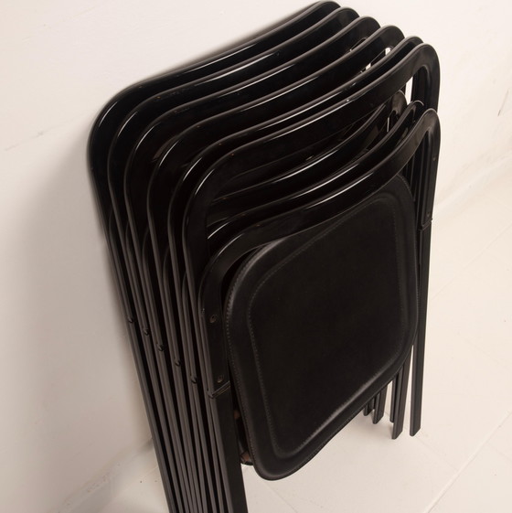 Sillas Clio de Acero y Cuero de Giorgio Cattelan para Cidue – Sillas de comedor, Leather, polished steel (photo 22 of 25)