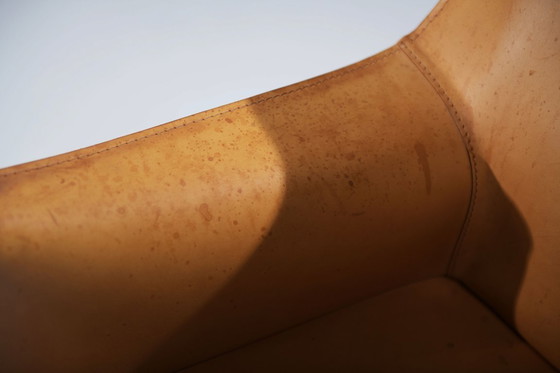 Image 1 of Stunning natural leather Cab 413 dining chair by Mario Bellini for CASSINA Italy