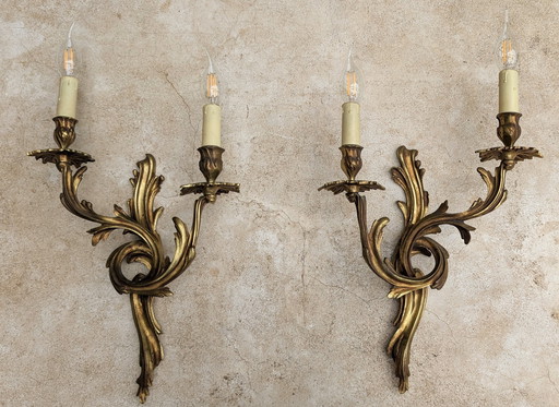 Set Baroque wall lamps Art Nouveau