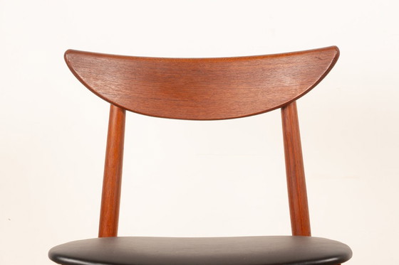 Image 1 of Pair of Danish teak and skai chairs, new, by Harry Ostergaard for Randers Møbelfabrik, 1960.