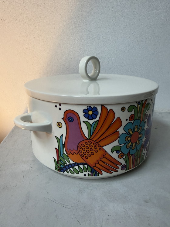 Image 1 of Villeroy & Boch Acapulco dekschaal – vintage jaren 70 – kleurrijk design