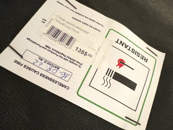 Image 1 of Fauteuil design Broste Copenhagen, chaise Pond vert émeraude