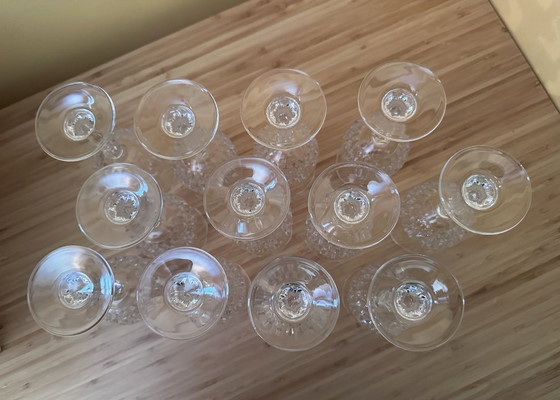 Image 1 of 12 kleine 12cl "Longchamp" Cristal d'Arques vintage glazen