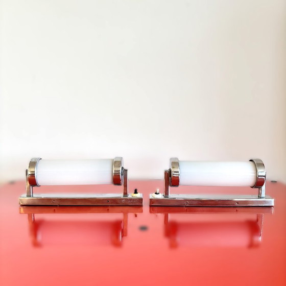 Image 1 of Funktionalistisches Set Nachttischlampen, Tschechoslowakei