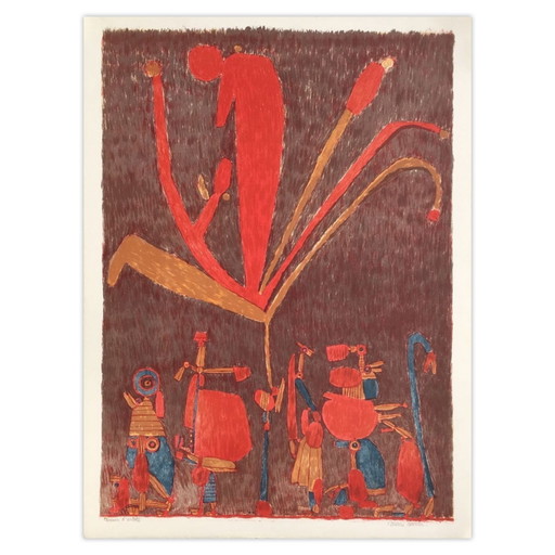 Pierre COURTIN El enorme agujero de Beauce Litografía firmada 1971