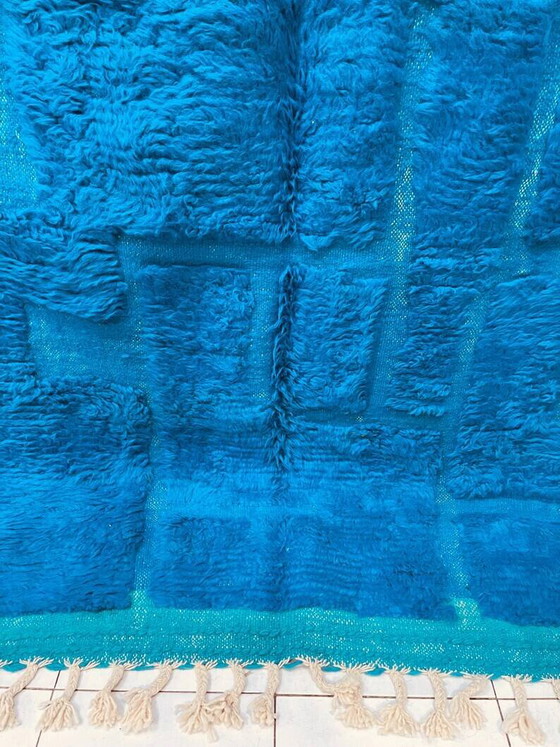 Handmade blue Moroccan rug 200cm x 300cm – Rugs & carpets, Wool (photo 5 of 10)