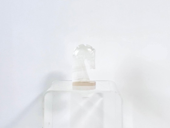 Vintage Onyx Horse Head, Decorative Natural Stone Bookend, Sculpture, Crystal, Transparent, Modern (photo 4 of 11)