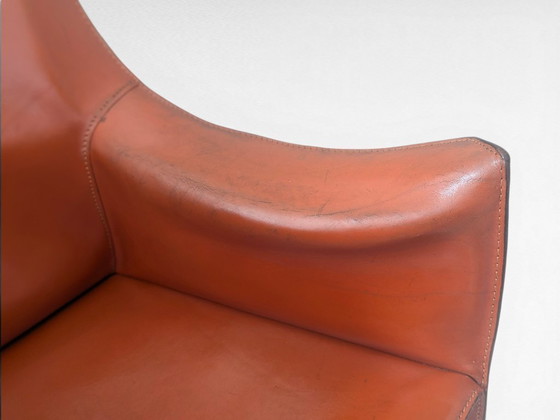 Image 1 of Stuhl CAB 413 in cognacfarbenem Leder von Mario Bellini für Cassina, Italien, 1970er Jahre