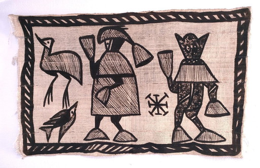 korhogo senoufo tapestry vintage canvas