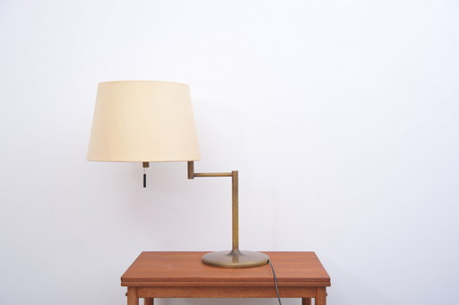 Brass table lamp with swivel arm (1970s)