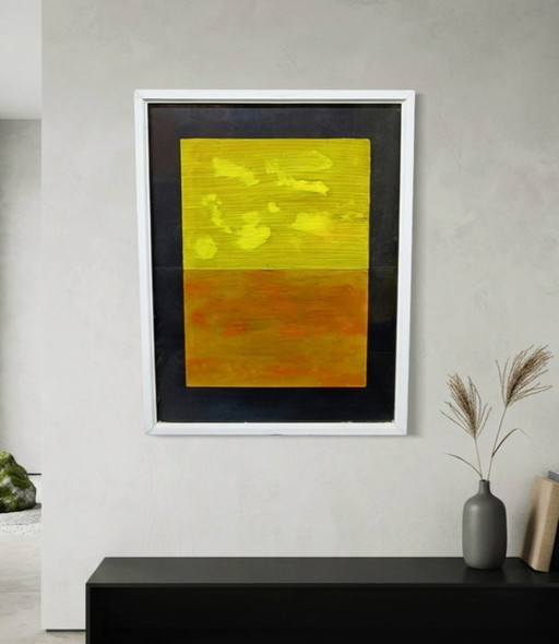 Oil painting on panel, 1990s, Italy, “Zenithal Light”