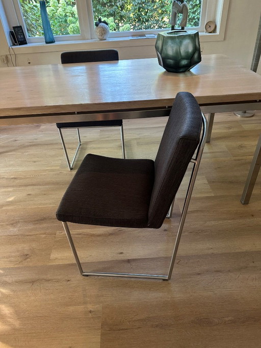 6 Harvink Modell Point – Designer-Esszimmerstühle – eetkamerstoelen, Metal, Textile