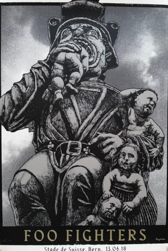 Image 1 of Foo Fighters, Bern-poster door Tommy Davidson-Hawley – handgedrukte 4-kleuren zeefdruk, UK