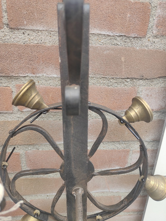 Image 1 of Campanello con ruota, campanello d'ingresso, campanello da parete con 6 campanelli in ottone