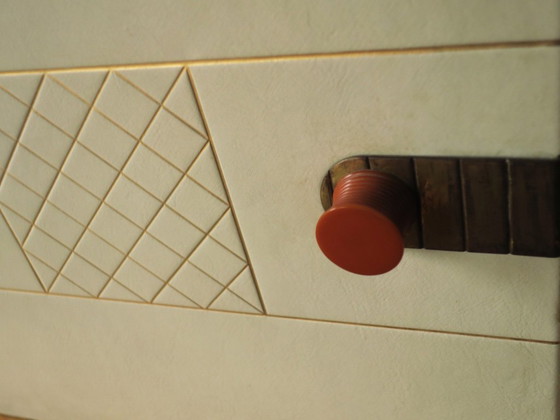 Image 1 of Art Deco Sideboard in Maple, Leather and Glass by Laszlo Hoenig, London 1940s