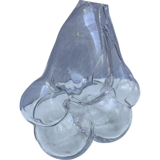 Vintage bubble 1 vase by Serge Mansau for St Louis Manufacture