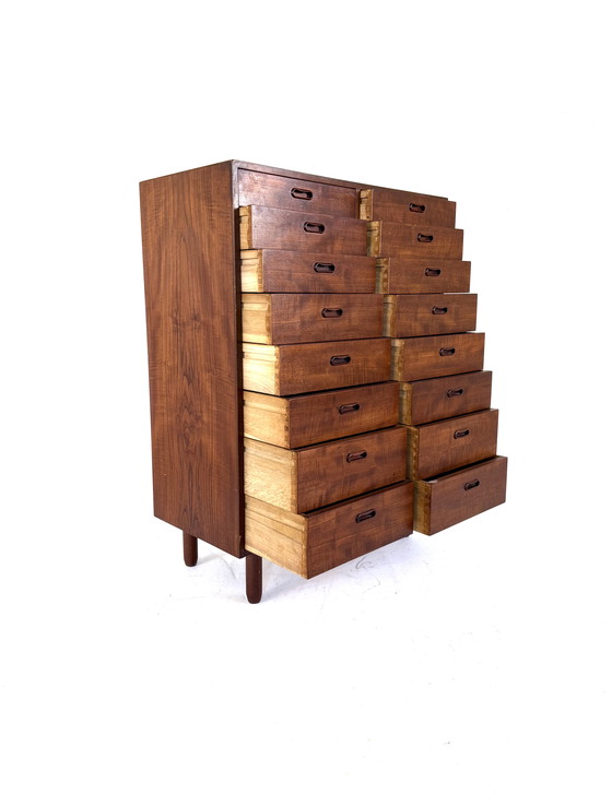 Image 1 of Vintage XXL double-tiered Danish teak chest of drawers '60