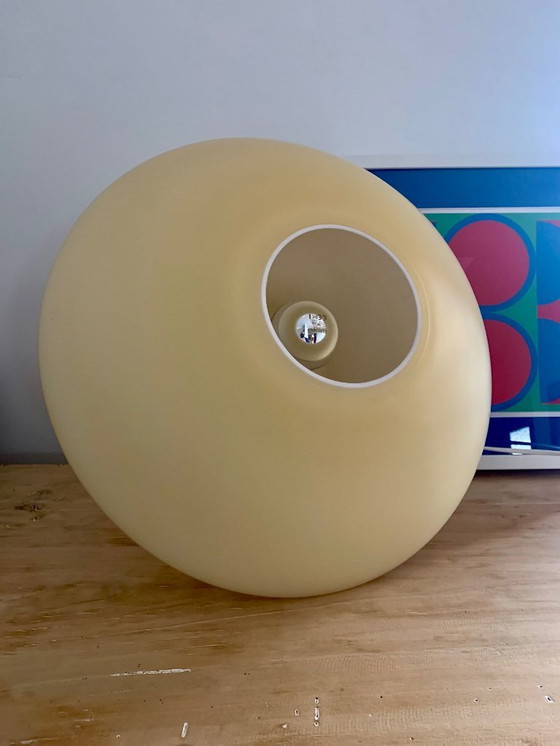 Image 1 of Vintage Hustadt Leuchten mushroom opaline glas model 3631/01